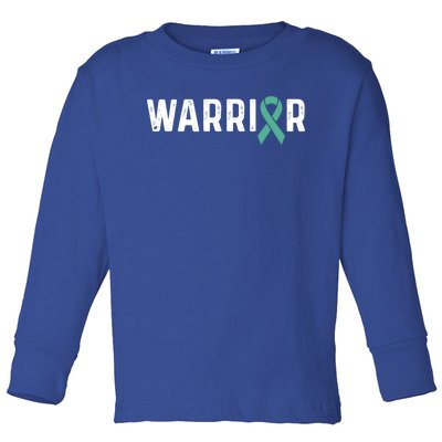 Sexual Assault Awareness Teal Ribbon Warrior Meaningful Gift Toddler Long Sleeve Shirt