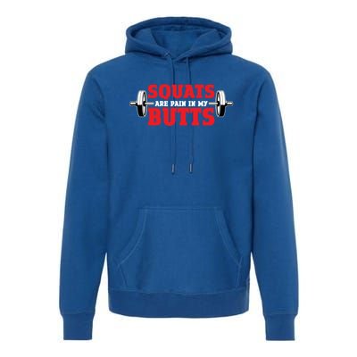 Squats Are A Pain In My Butt Bodybuilding Leg Day Fitness Funny Gift Premium Hoodie