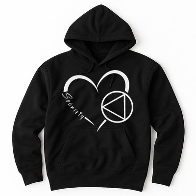 Sober Alcoholic Abstinence Aa Support Sobriety Heart Love Hoodie