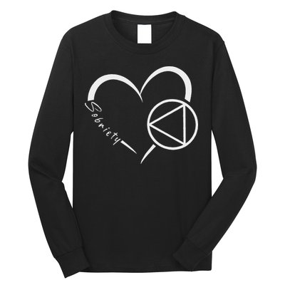 Sober Alcoholic Abstinence Aa Support Sobriety Heart Love Long Sleeve Shirt