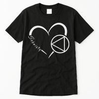 Sober Alcoholic Abstinence Aa Support Sobriety Heart Love Tall T-Shirt