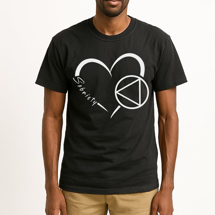 Sober Alcoholic Abstinence Aa Support Sobriety Heart Love Tall T-Shirt