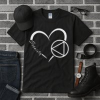 Sober Alcoholic Abstinence Aa Support Sobriety Heart Love Tall T-Shirt