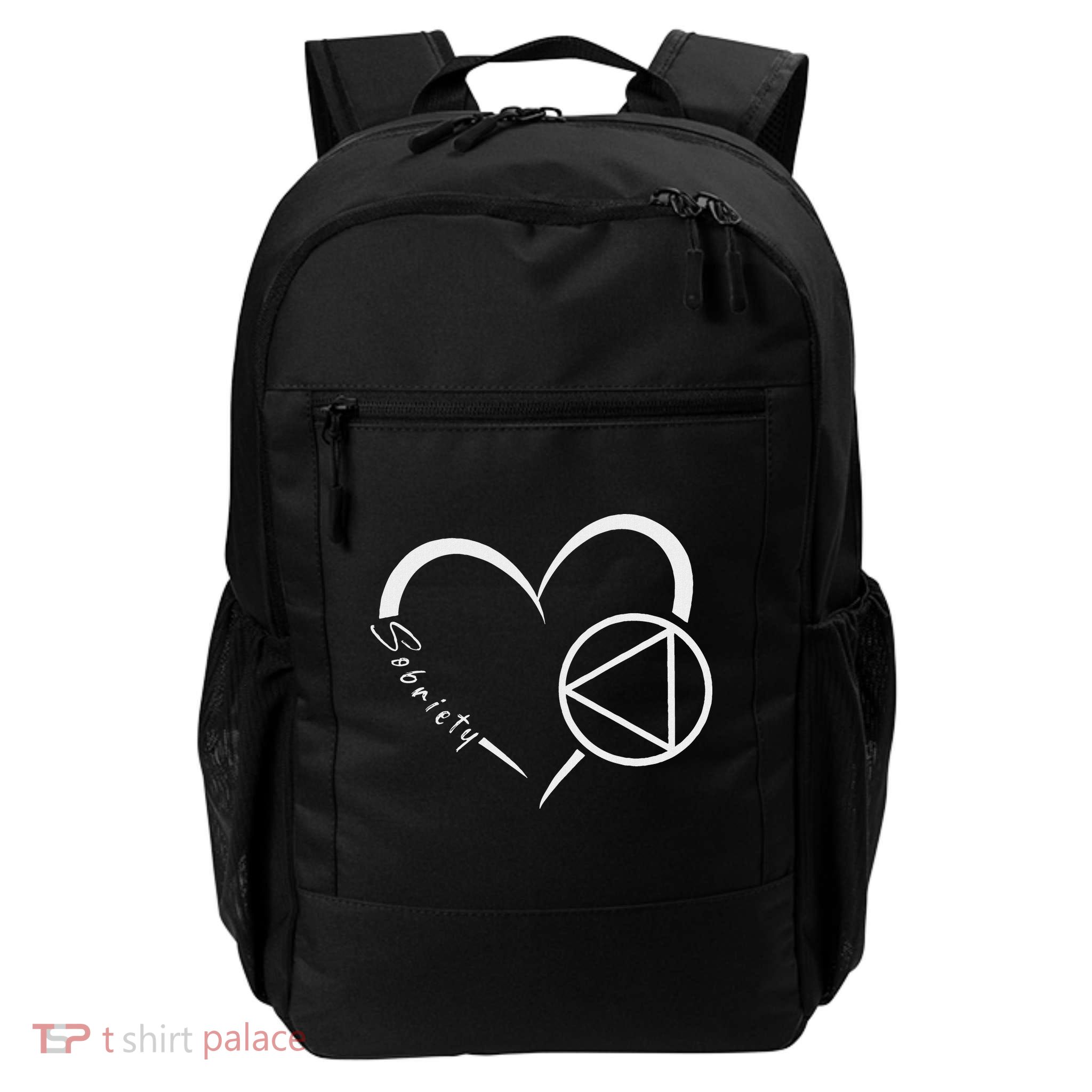 Sober Alcoholic Abstinence Aa Support Sobriety Heart Love Daily Commute Backpack