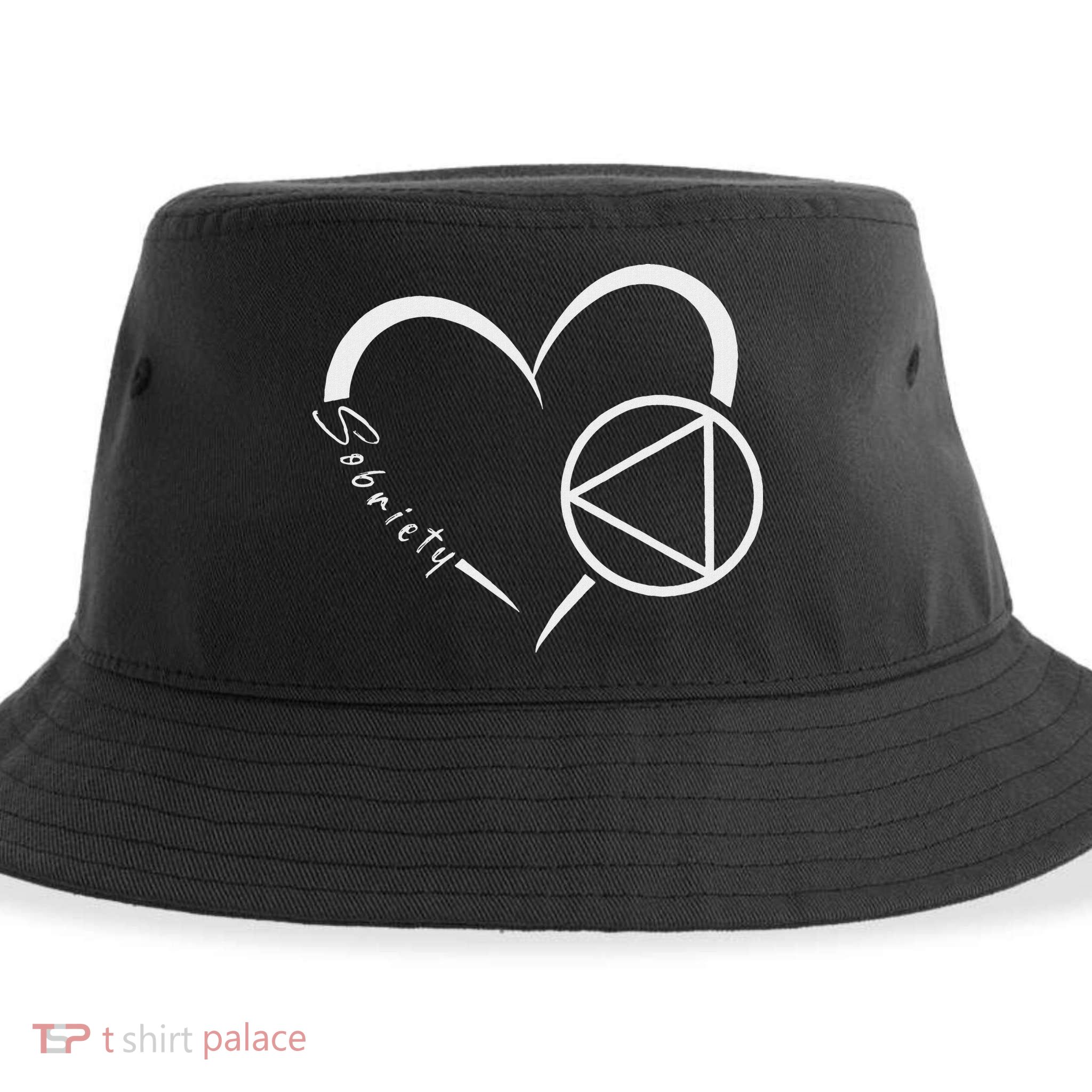 Sober Alcoholic Abstinence Aa Support Sobriety Heart Love Sustainable Bucket Hat