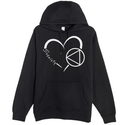 Sober Alcoholic Abstinence Aa Support Sobriety Heart Love Premium Pullover Hoodie