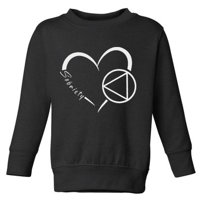 Sober Alcoholic Abstinence Aa Support Sobriety Heart Love Toddler Sweatshirt