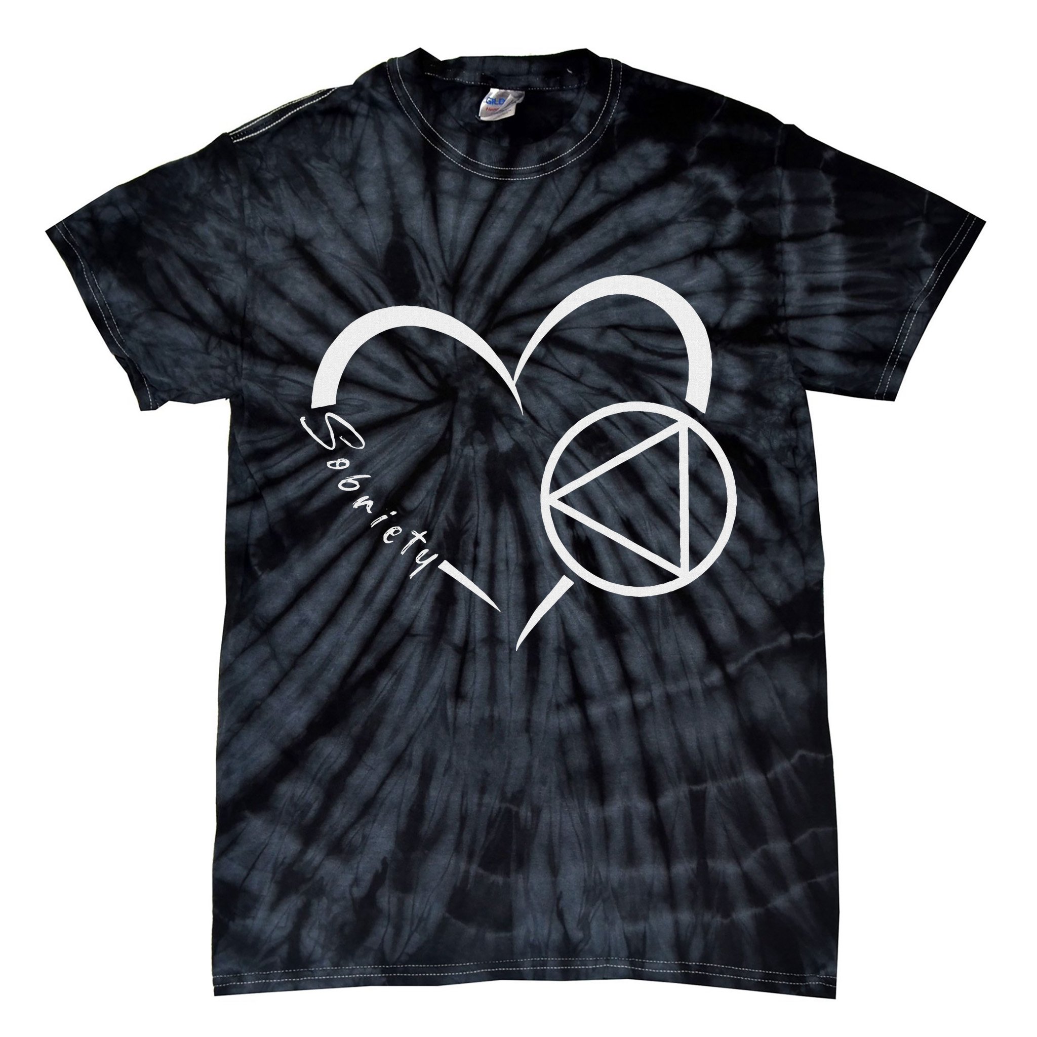 Sober Alcoholic Abstinence Aa Support Sobriety Heart Love Tie-Dye T-Shirt