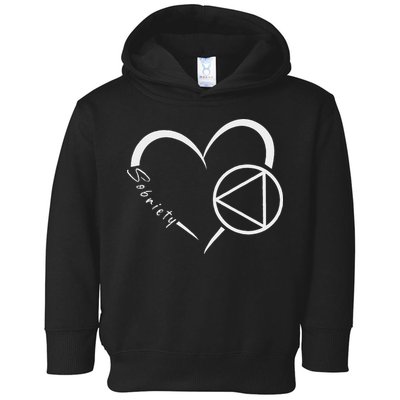 Sober Alcoholic Abstinence Aa Support Sobriety Heart Love Toddler Hoodie