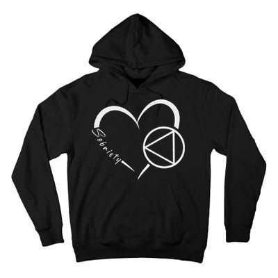 Sober Alcoholic Abstinence Aa Support Sobriety Heart Love Tall Hoodie