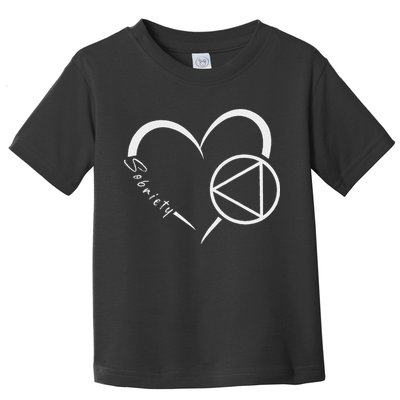 Sober Alcoholic Abstinence Aa Support Sobriety Heart Love Toddler T-Shirt