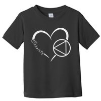 Sober Alcoholic Abstinence Aa Support Sobriety Heart Love Toddler T-Shirt