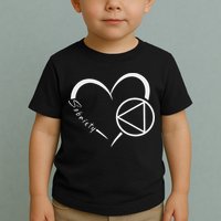 Sober Alcoholic Abstinence Aa Support Sobriety Heart Love Toddler T-Shirt