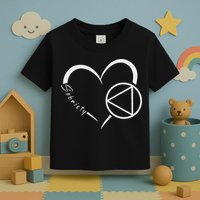 Sober Alcoholic Abstinence Aa Support Sobriety Heart Love Toddler T-Shirt
