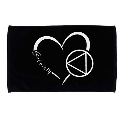 Sober Alcoholic Abstinence Aa Support Sobriety Heart Love Microfiber Hand Towel