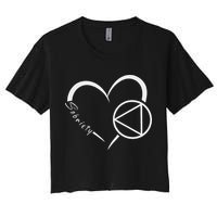 Sober Alcoholic Abstinence Aa Support Sobriety Heart Love Crop Top