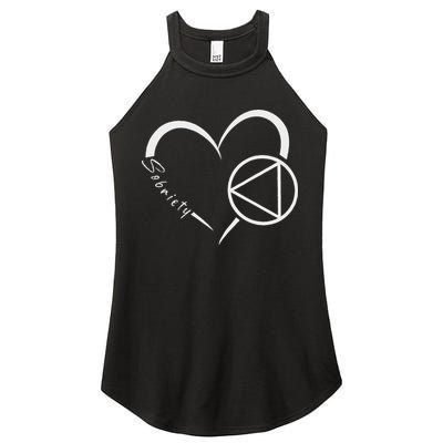 Sober Alcoholic Abstinence Aa Support Sobriety Heart Love Women's Perfect Tri Rocker Tank