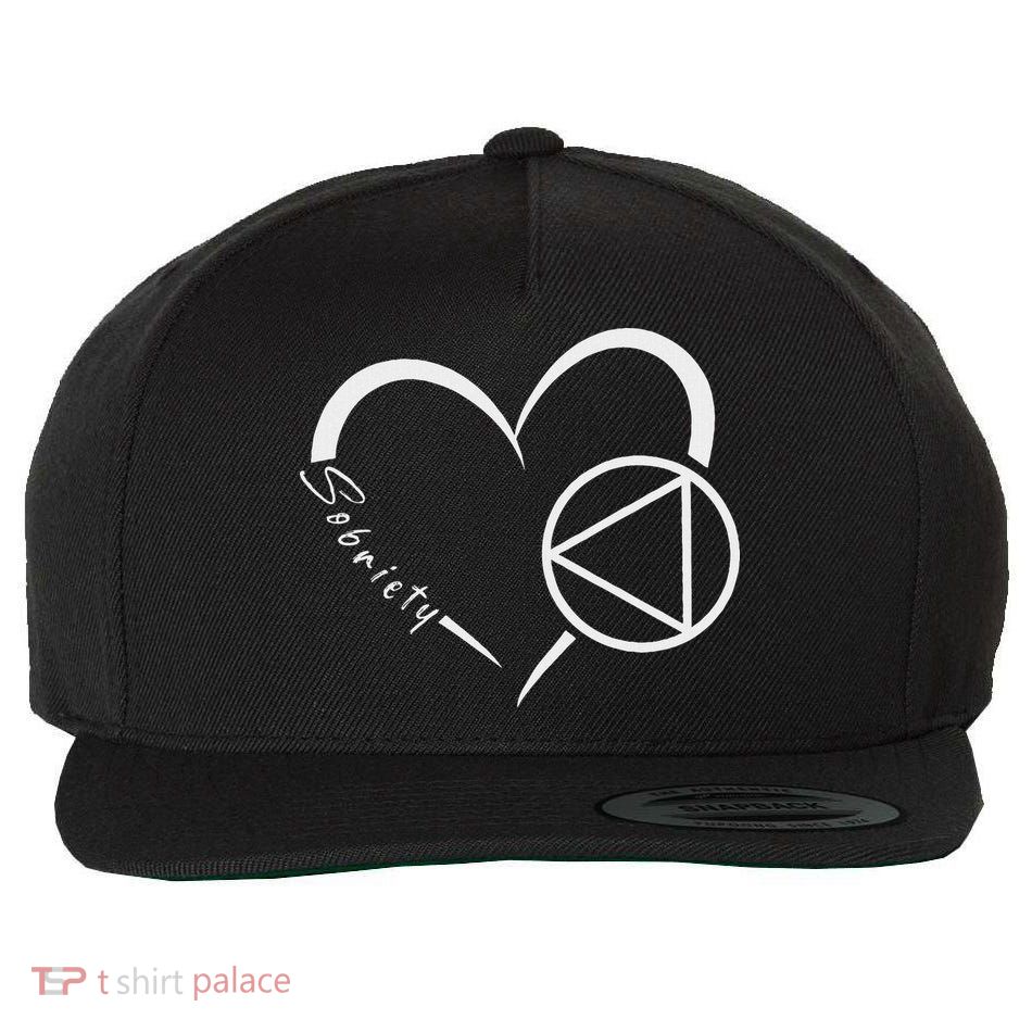 Sober Alcoholic Abstinence Aa Support Sobriety Heart Love Wool Snapback Cap