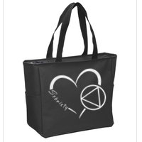 Sober Alcoholic Abstinence Aa Support Sobriety Heart Love Zip Tote Bag