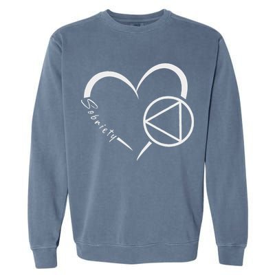 Sober Alcoholic Abstinence Aa Support Sobriety Heart Love Garment-Dyed Sweatshirt