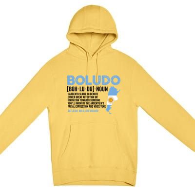 Sarcastic Argentinian Argentina Funny Boludo Definition Meaningful Gift Premium Pullover Hoodie