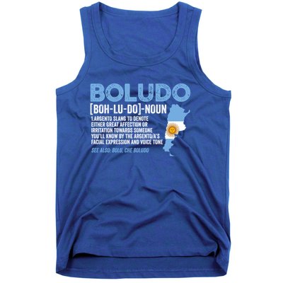 Sarcastic Argentinian Argentina Funny Boludo Definition Meaningful Gift Tank Top