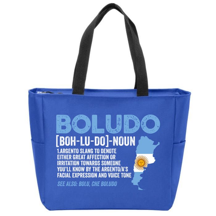 Sarcastic Argentinian Argentina Funny Boludo Definition Meaningful Gift Zip Tote Bag