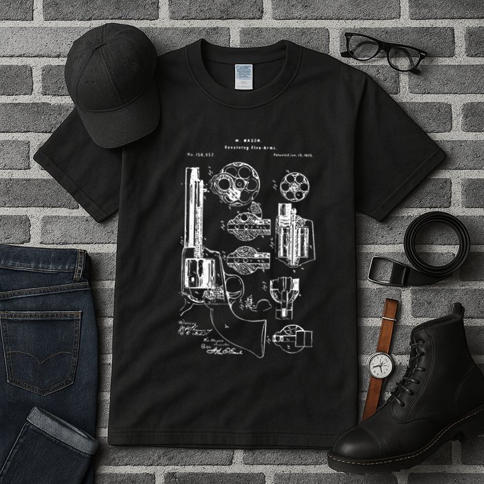 Single Action Army Revolver 45 Peacemaker Tall T-Shirt