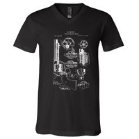 Single Action Army Revolver 45 Peacemaker V-Neck T-Shirt