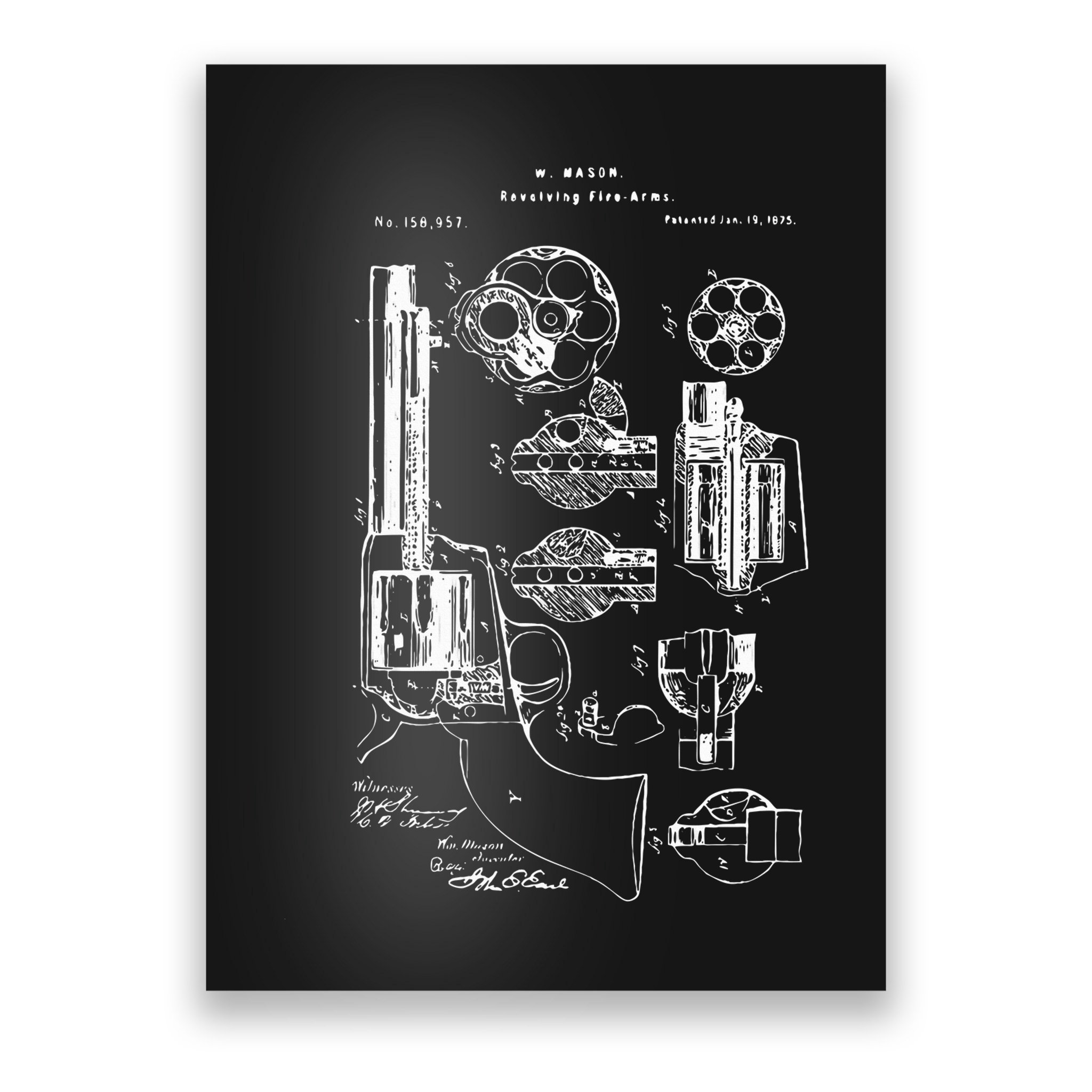 Single Action Army Revolver 45 Peacemaker Poster