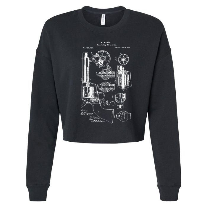 Single Action Army Revolver 45 Peacemaker Cropped Pullover Crew
