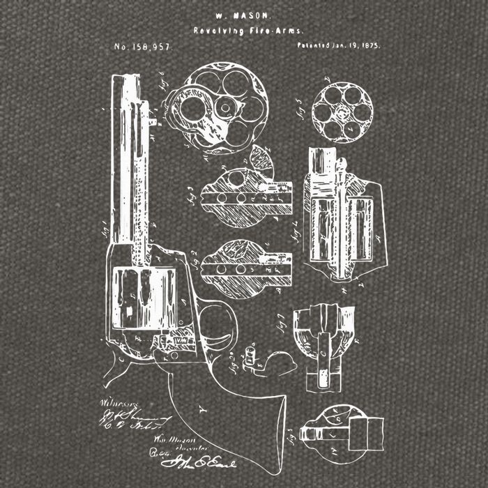 Single Action Army Revolver 45 Peacemaker Cotton Canvas Backpack