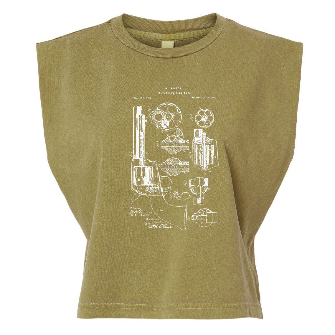Single Action Army Revolver 45 Peacemaker Garment-Dyed Women's Muscle Tee