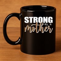 Strong As A Mother Gift For Mom 11oz C Handle Ceramic Mug
