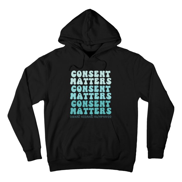 Sexual Assault Awareness Month Consent Matters Teal Ribbon Hoodie