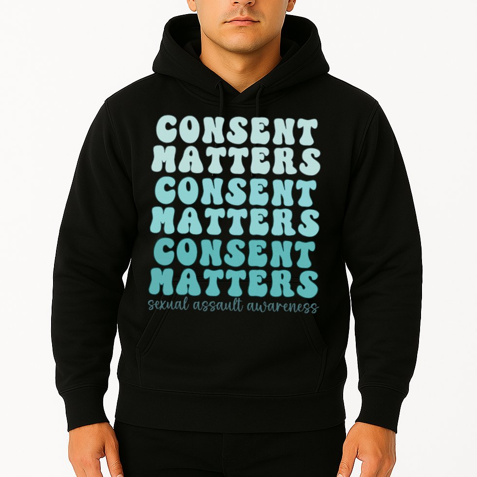 Sexual Assault Awareness Month Consent Matters Teal Ribbon Hoodie