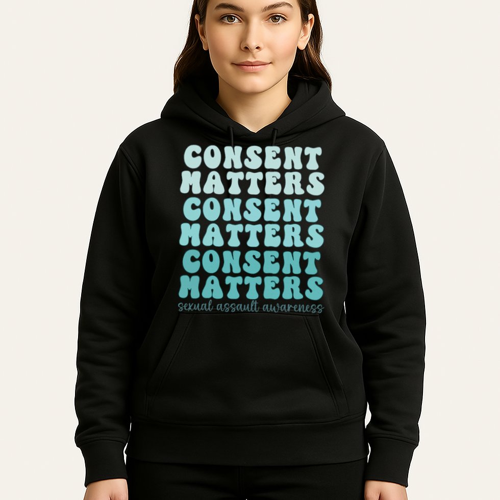 Sexual Assault Awareness Month Consent Matters Teal Ribbon Hoodie