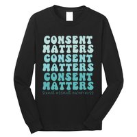 Sexual Assault Awareness Month Consent Matters Teal Ribbon Long Sleeve Shirt