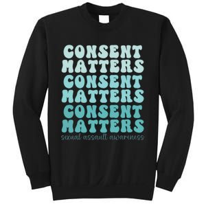 Sexual Assault Awareness Month Consent Matters Teal Ribbon Sweatshirt