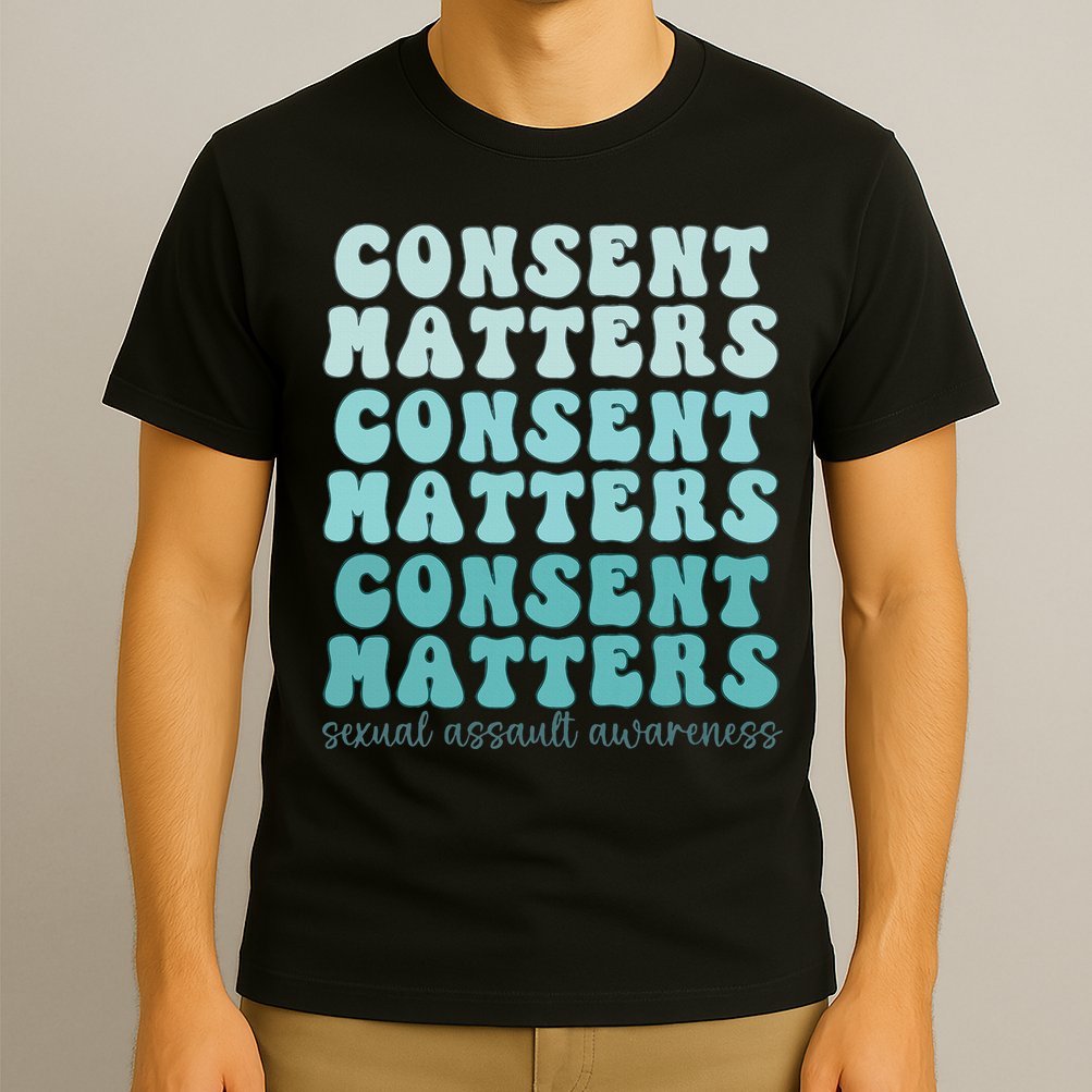 Sexual Assault Awareness Month Consent Matters Teal Ribbon T-Shirt