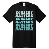 Sexual Assault Awareness Month Consent Matters Teal Ribbon Tall T-Shirt