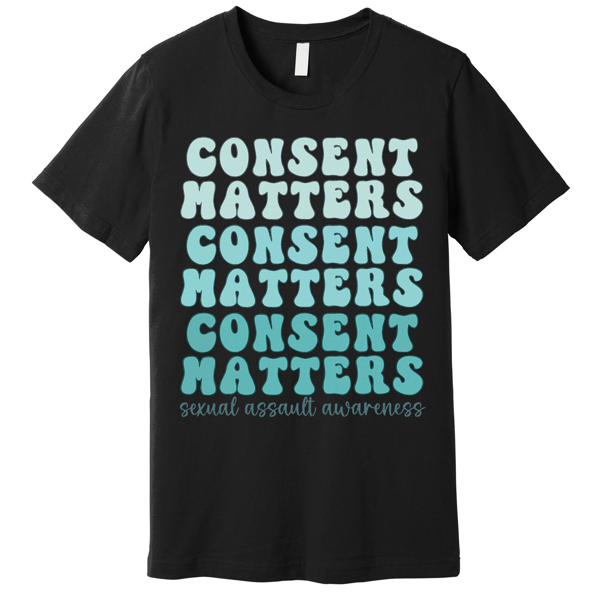 Sexual Assault Awareness Month Consent Matters Teal Ribbon Premium T-Shirt