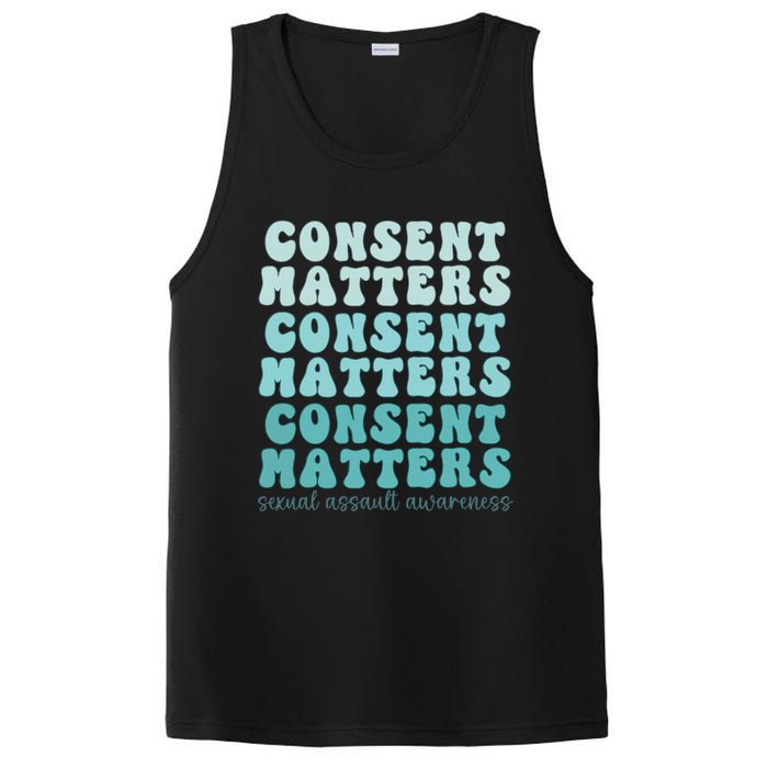 Sexual Assault Awareness Month Consent Matters Teal Ribbon PosiCharge Competitor Tank