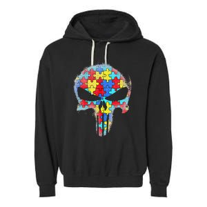 Skull Autism Awareness Tee Mom Dad Autism Garment-Dyed Fleece Hoodie