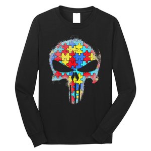 Skull Autism Awareness Tee Mom Dad Autism Long Sleeve Shirt