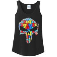 Skull Autism Awareness Tee Mom Dad Autism Ladies Essential Tank