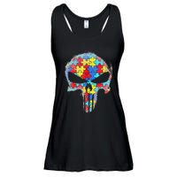 Skull Autism Awareness Tee Mom Dad Autism Ladies Essential Flowy Tank