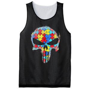 Skull Autism Awareness Tee Mom Dad Autism Mesh Reversible Basketball Jersey Tank