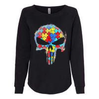 Skull Autism Awareness Tee Mom Dad Autism Womens California Wash Sweatshirt