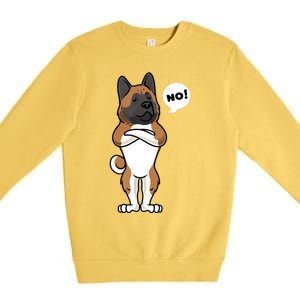 Stubborn American Akita Dog Premium Crewneck Sweatshirt